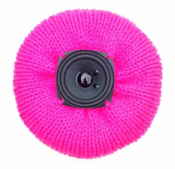 pink knitted speaker